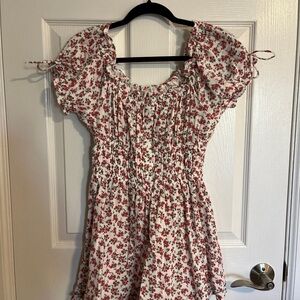 “Cotton On” Short, Red and White Floral Romper